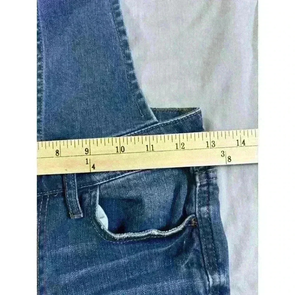 Aero Womens Medium Wash Overall Jean Pants Size 2 Blue Distressed Aeropostale - Picture 5 of 8